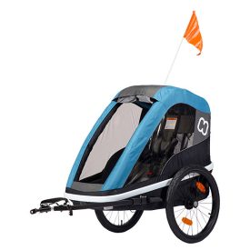   HAMAX AVENIDA ONE KERÉKPÁR UTÁNFUTÓ SZÜRKE/KÉK 2 SZEMÉLYES 